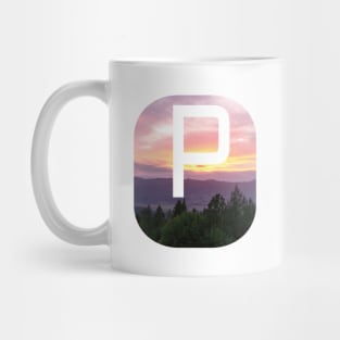 Initial P Sunset Photograph Mug